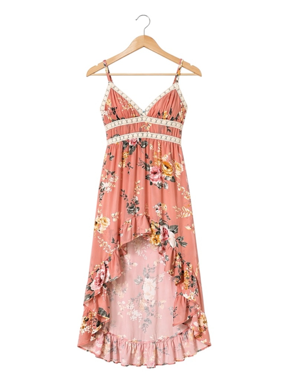 Womens Sheer Floral Y2K Babydoll Dress Medium Fairy Cottagecore Feminine Crochet